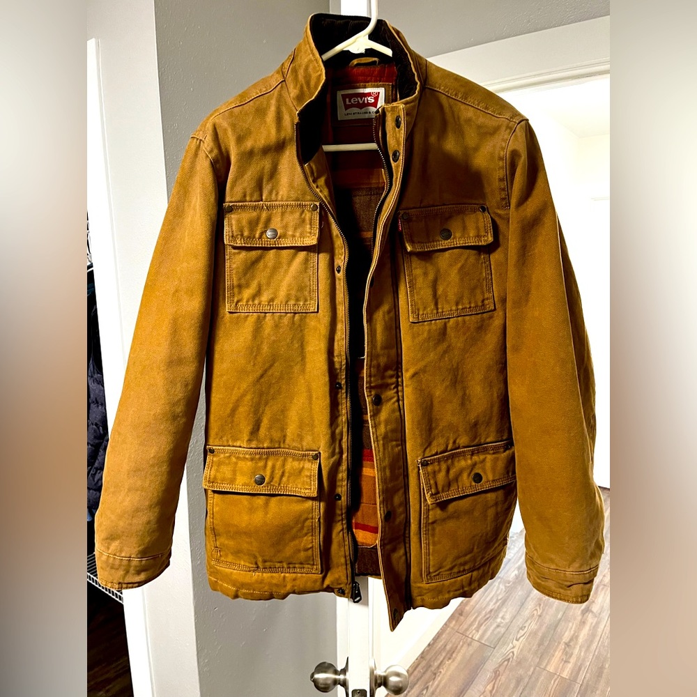 Levi’s flannel lined canvas jacket.